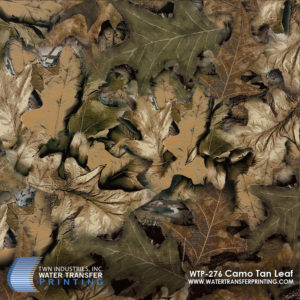 Tan Leaf Camo Water Transfer Printing film features an all-leaf design and is optimized for fall hunting seasons.