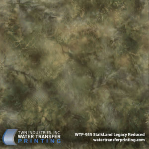 Developed by veterans at Sniper Dynamics, StalkLand Legacy Reduced is very similar to our original StalkLand Legacy Water Transfer Printing film but was downsized by 66%. Additional netting and terrain effects were also added to the pattern to provide more detail on smaller items. This pattern provides a combination of distorted shapes and shadows that allow the design to take on the form of any surrounding terrain.